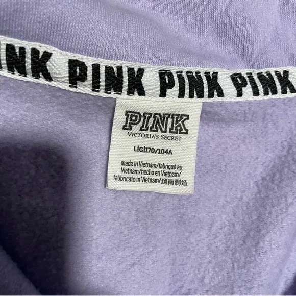Victoria’s Secret Pink Ombré Purple Blue 1/4 Zip Sweatshirt.  Women’s Large. - Picture 7 of 7